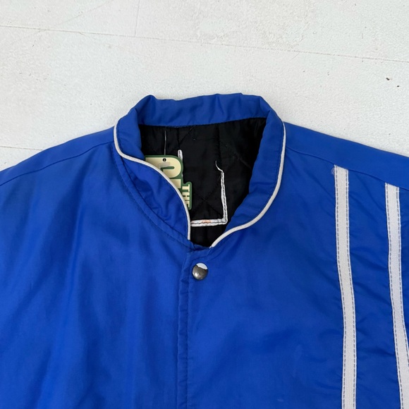 Russell Athletic Vintage Blue Puffer Jacket with White Accents 70s Or 80s Retro - Picture 4 of 7